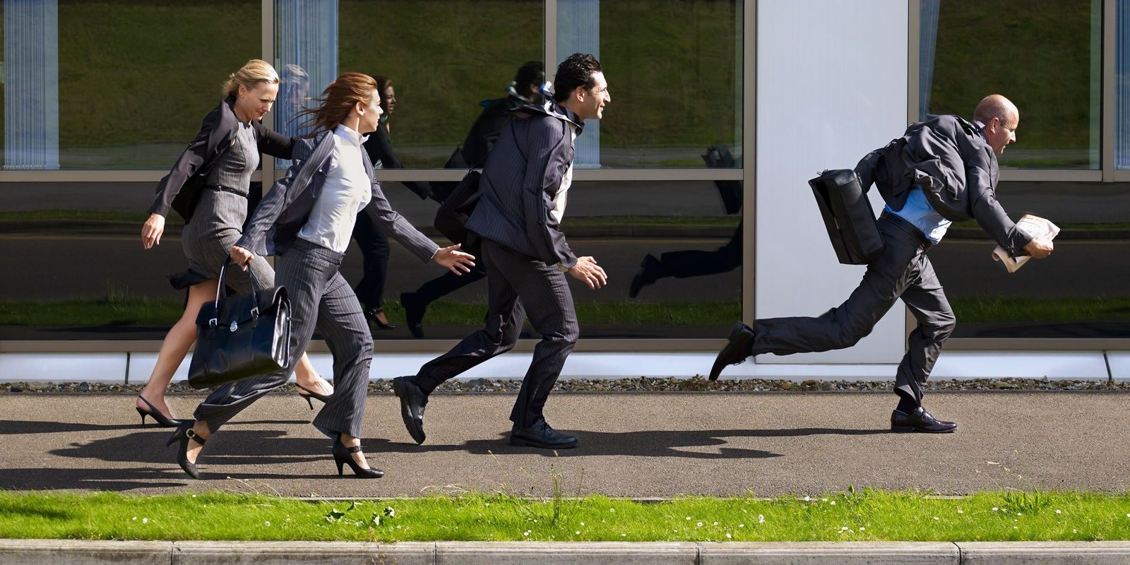 Business people running